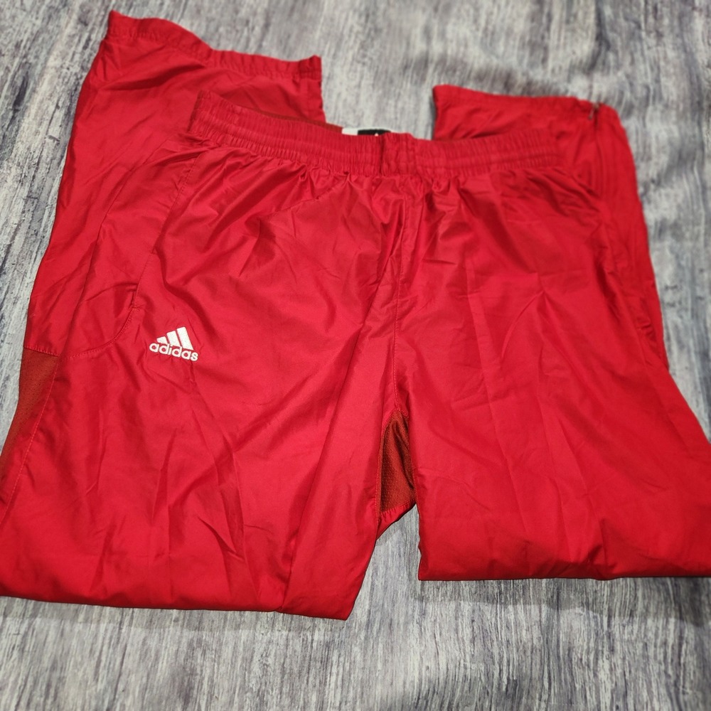 Adidas Red Wind Track Pants Men's Large Athletic Joggers Workout‎ - Picture 2 of 15